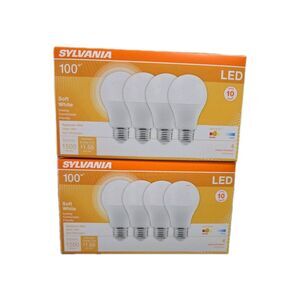 SYLVANIA LED A19 14W 100W Eq 2700K Soft White 2x4 Pack (8 Bulbs Non Dimmable New
